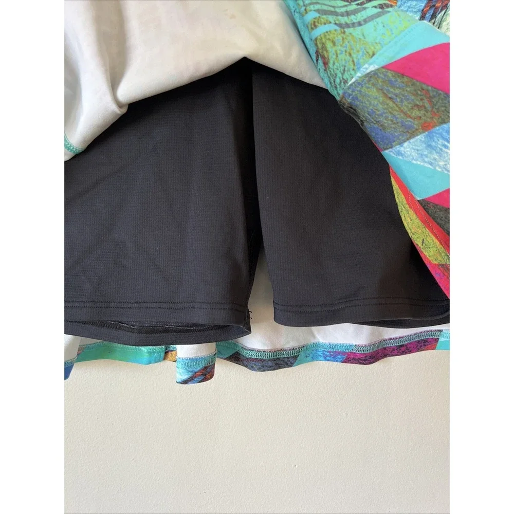 Dona Jo Skort Size 1 Small Abstract Multicolor Tennis Golf Skirt Artsy